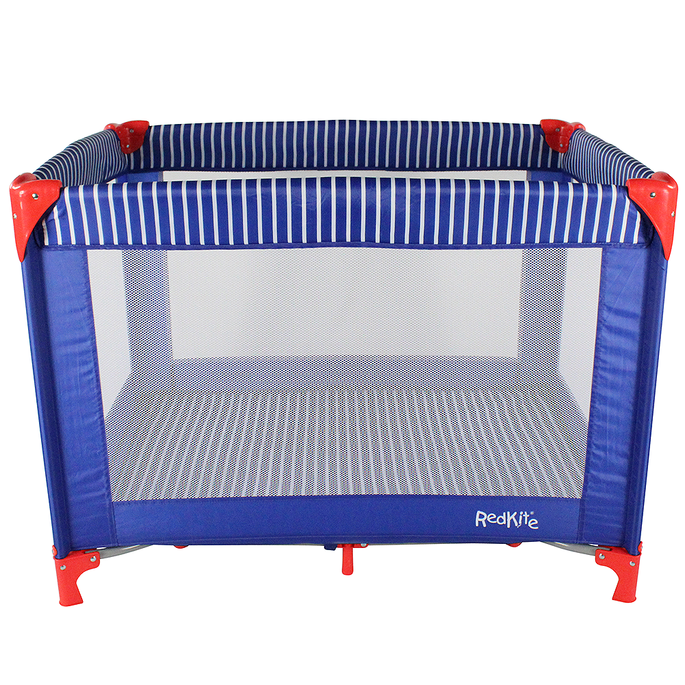 red kite travel cot blue and red